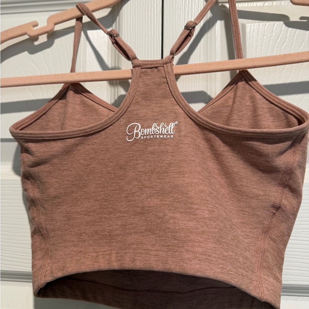 Bombshell Sportswear mauve Strappy Crop Top